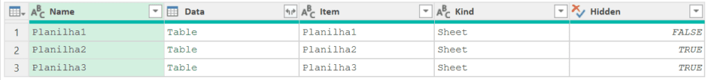 power query importando planilhas
