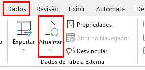 Excel - Botão Atualizar Tudo