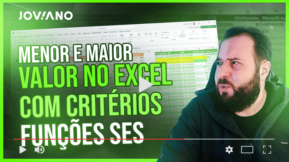 menor e maior valor no excel com critérios