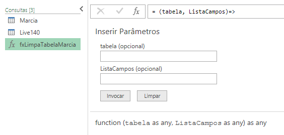 função personalizada no power query linguagem m